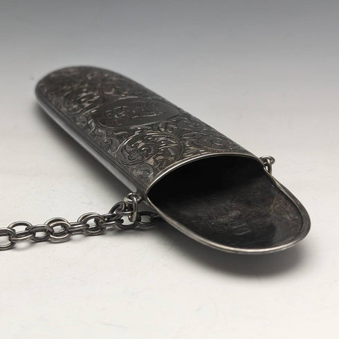 1900 British Antique Sterling Silver Chatelaine Case George Unite